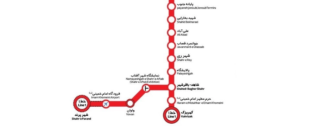 نقشه شاخه فرودگاه امام خمینی